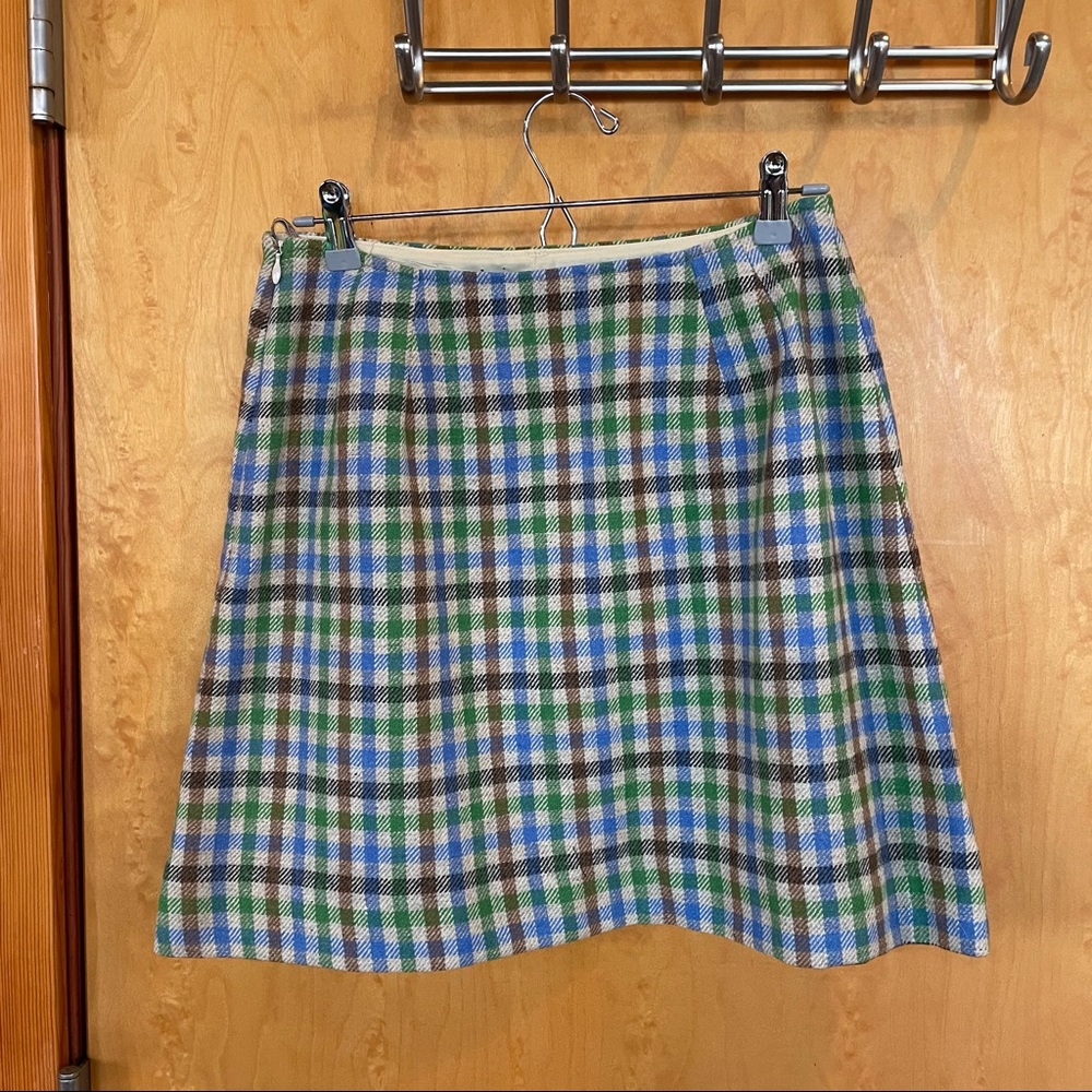 Vintage Wool Plaid Mini Skirt